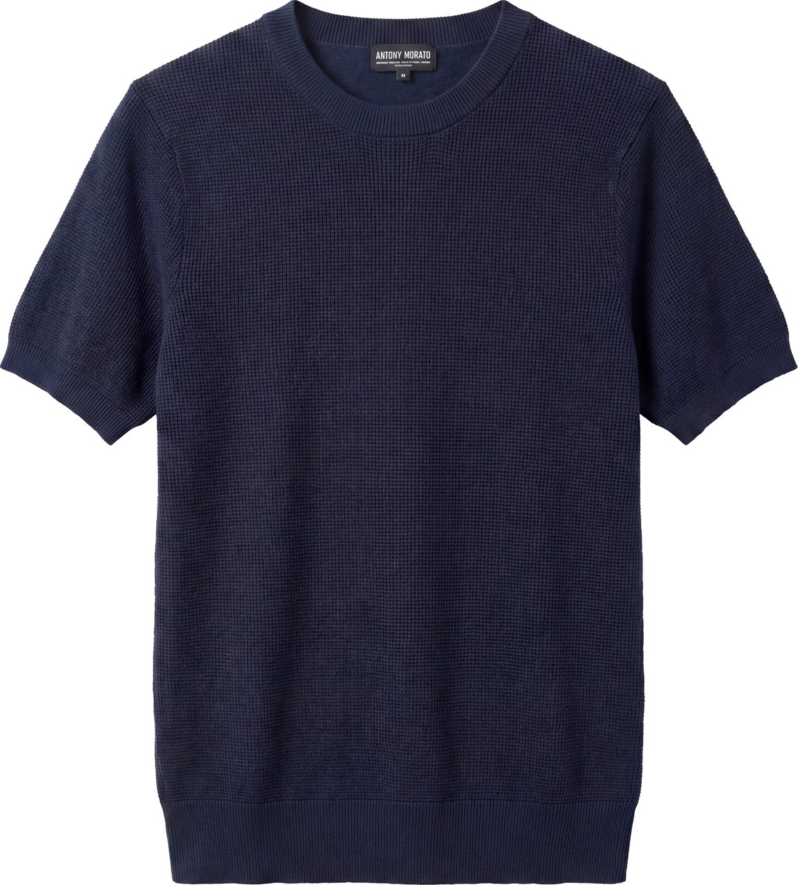Antony Morato SWEATER ROUND COLLAR SHORT SLEEVES REGULAR FIT IN VISCOSE BLEND SUPER FINE YARN Blauw