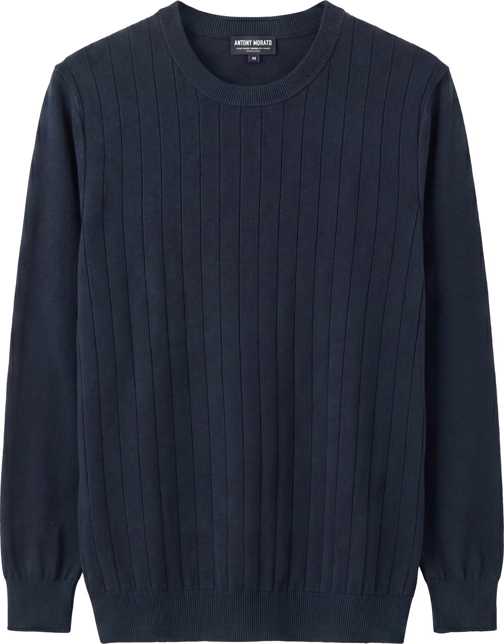 Antony Morato SWEATER ROUND COLLAR LONG SLEEVES REGULAR FIT IN VISCOSA BLEND YARN Blauw