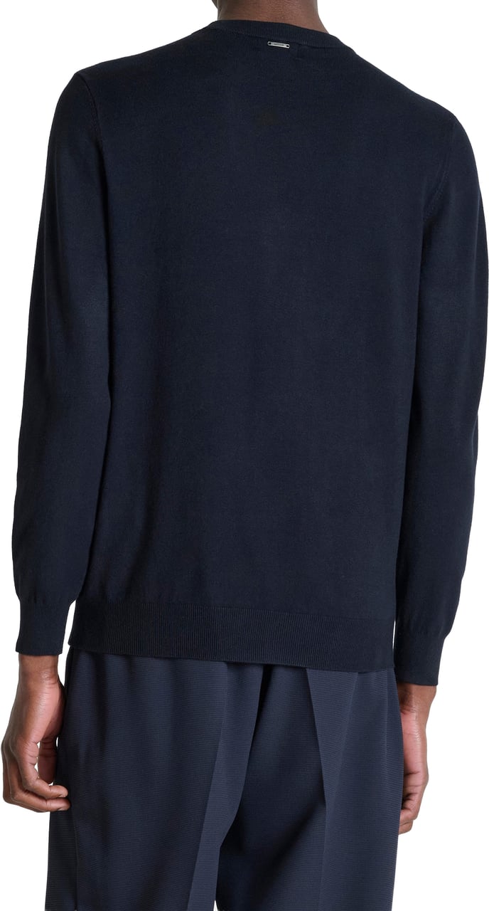 Antony Morato SWEATER ROUND COLLAR LONG SLEEVES REGULAR FIT IN VISCOSA BLEND YARN Blauw