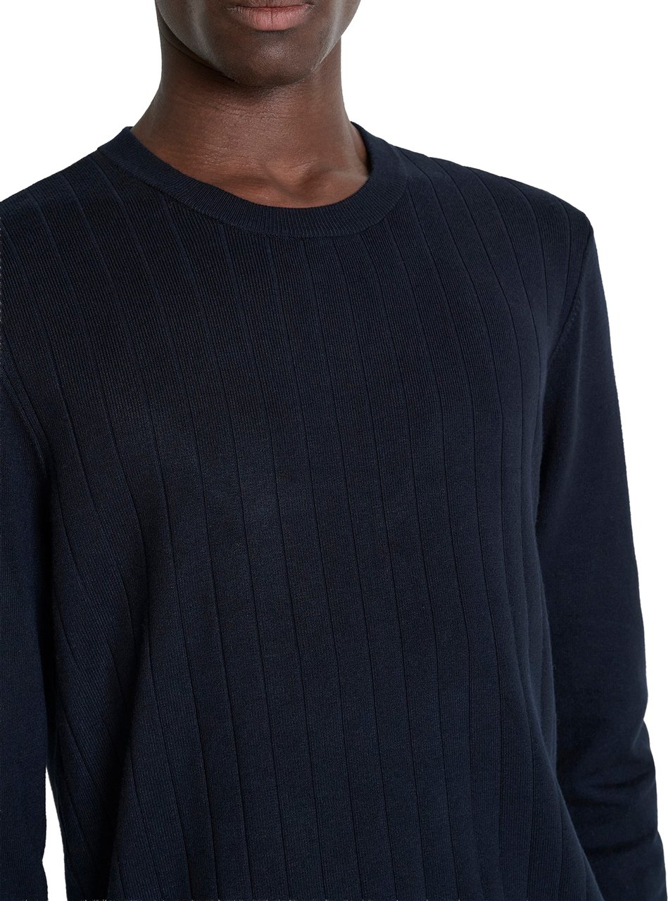 Antony Morato SWEATER ROUND COLLAR LONG SLEEVES REGULAR FIT IN VISCOSA BLEND YARN Blauw