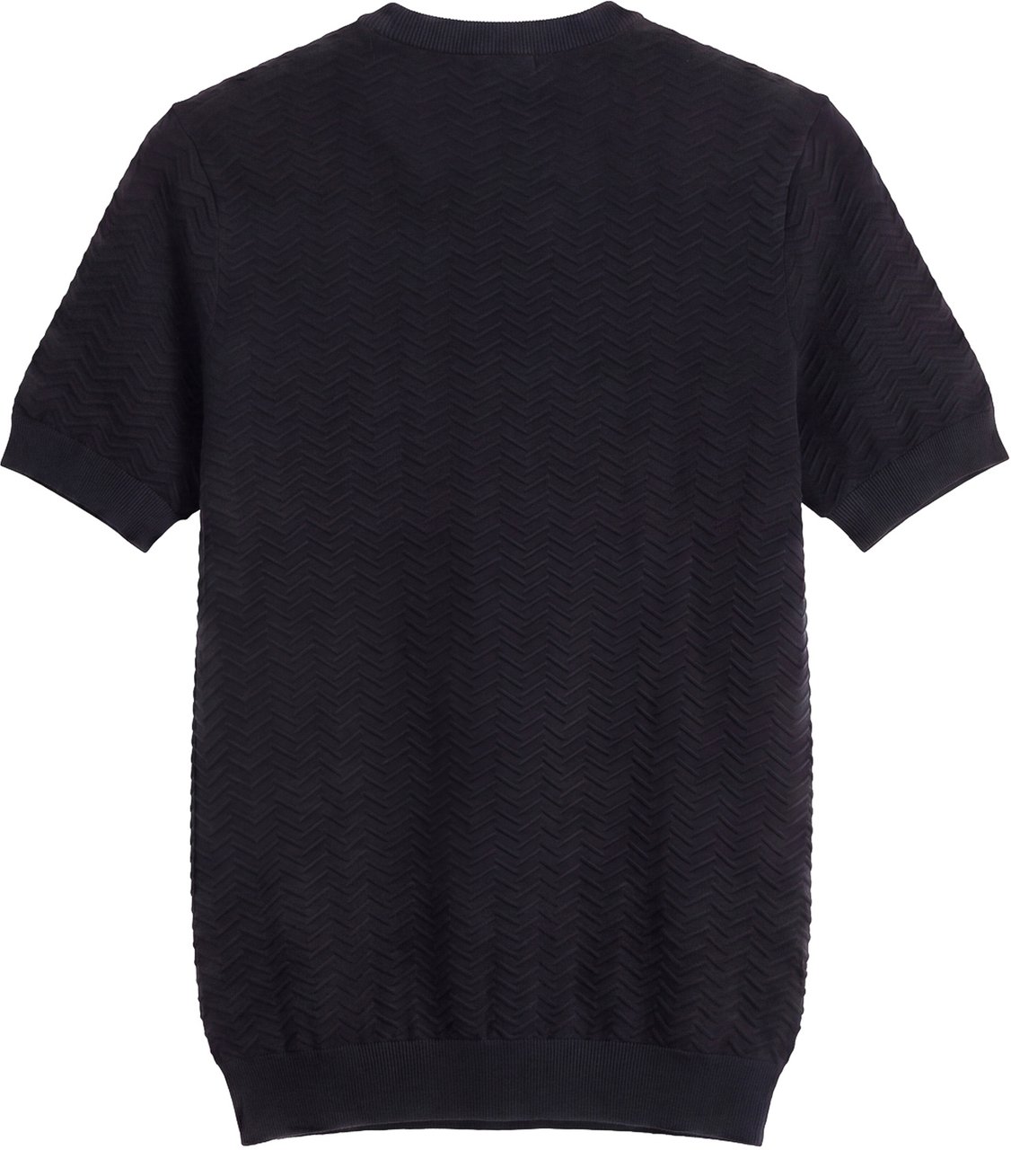 Antony Morato SWEATER ROUND COLLAR SHORT SLEEVES REGULAR FIT IN COTTON SOFT YARN Zwart