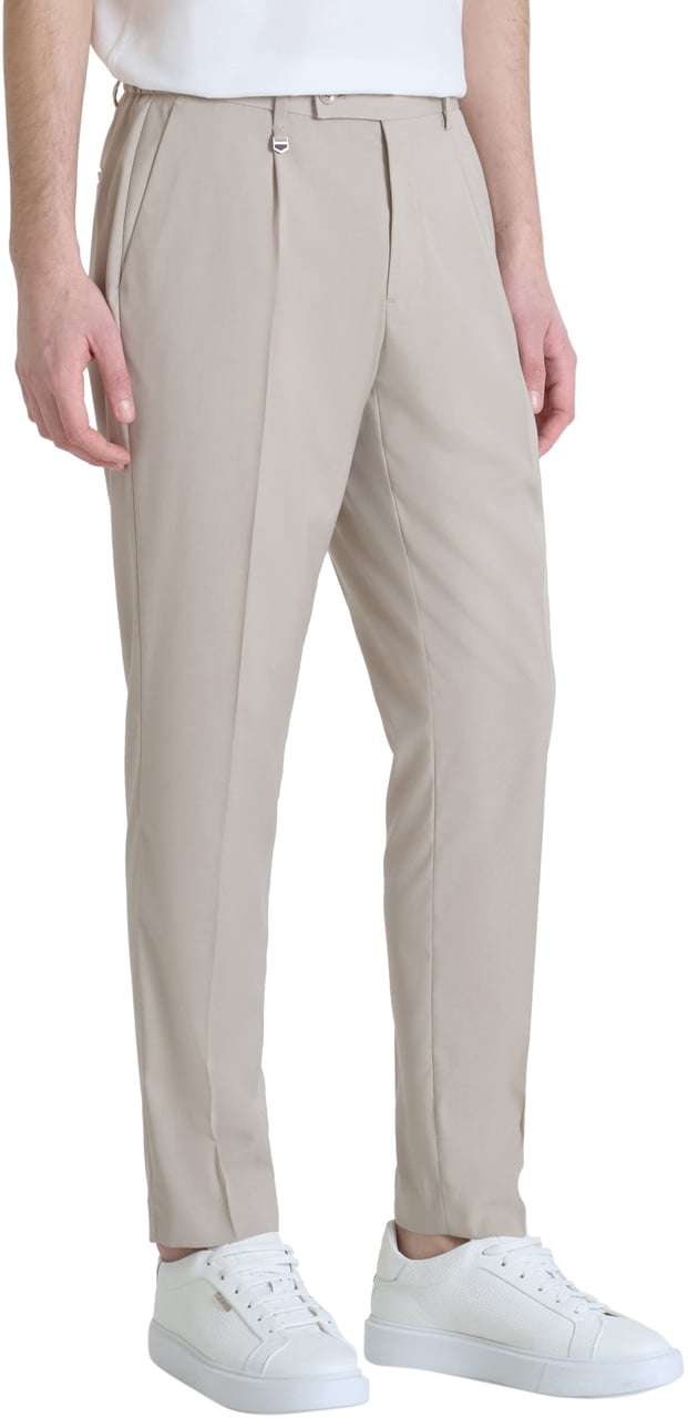 Antony Morato TROUSERS LUIS REGULAR FIT IN STRETCH  VISCOSE BLEND FABRIC Beige