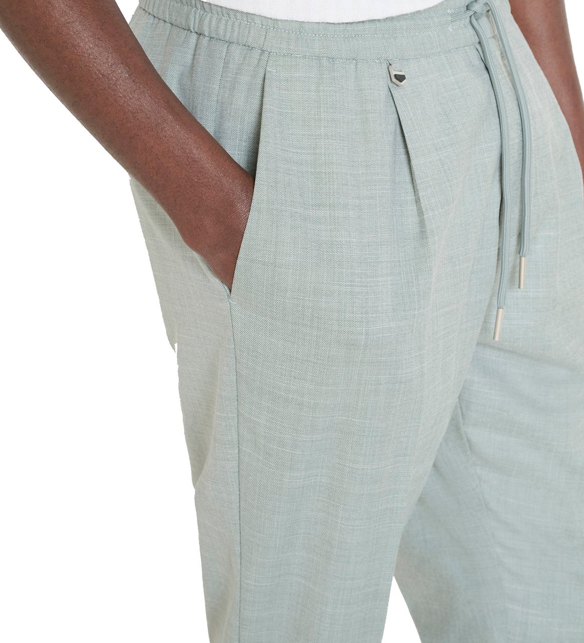 Antony Morato TROUSERS NEIL REGULAR FIT IN SLUB STRETCH VISCOSE BLEND FABRIC Groen