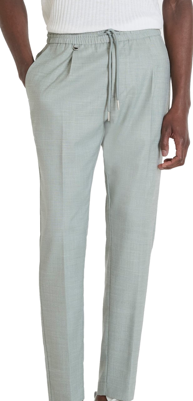 Antony Morato TROUSERS NEIL REGULAR FIT IN SLUB STRETCH VISCOSE BLEND FABRIC Groen