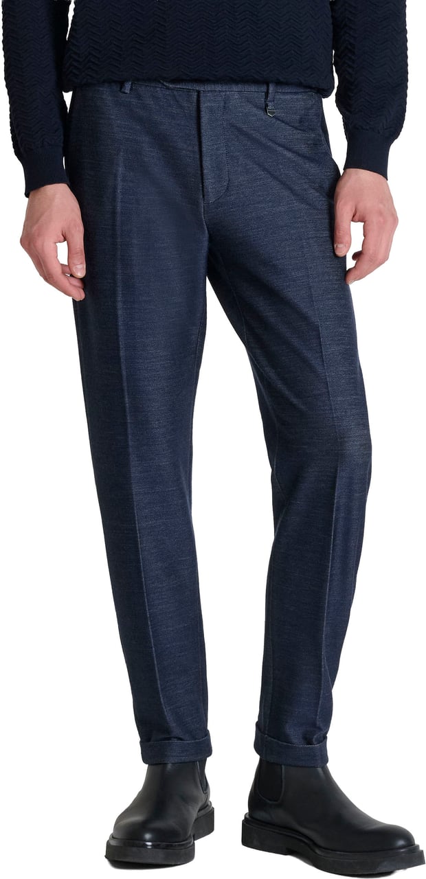 Antony Morato TROUSERS RAD SLIM ANKLE LENGHT  KNIT STRETCH VISCOSE BLEND FABRIC Blauw
