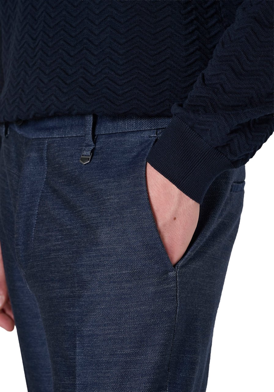 Antony Morato TROUSERS RAD SLIM ANKLE LENGHT  KNIT STRETCH VISCOSE BLEND FABRIC Blauw