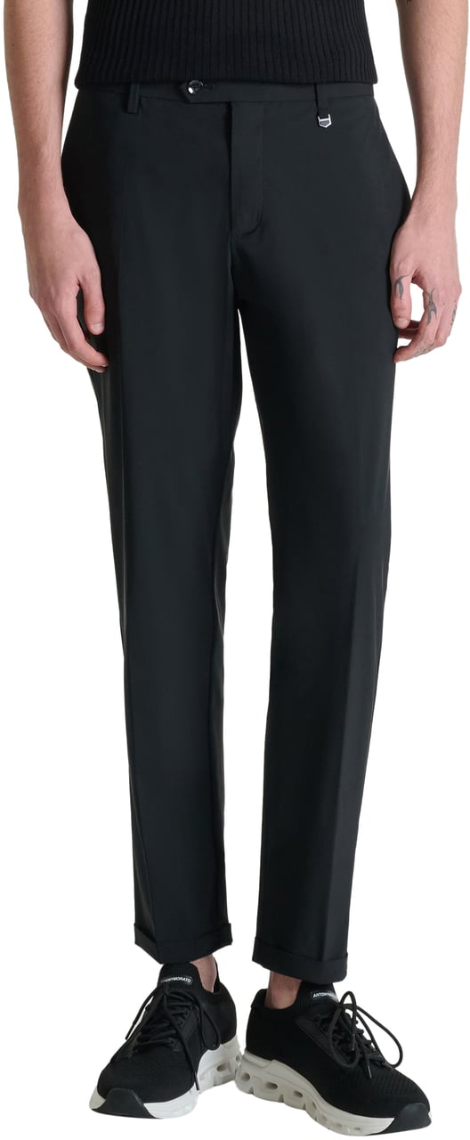 Antony Morato TROUSERS RAD SLIM ANKLE LENGHT FIT IN BI-STRETCH FABRIC TECHNO HANDFEEL Zwart