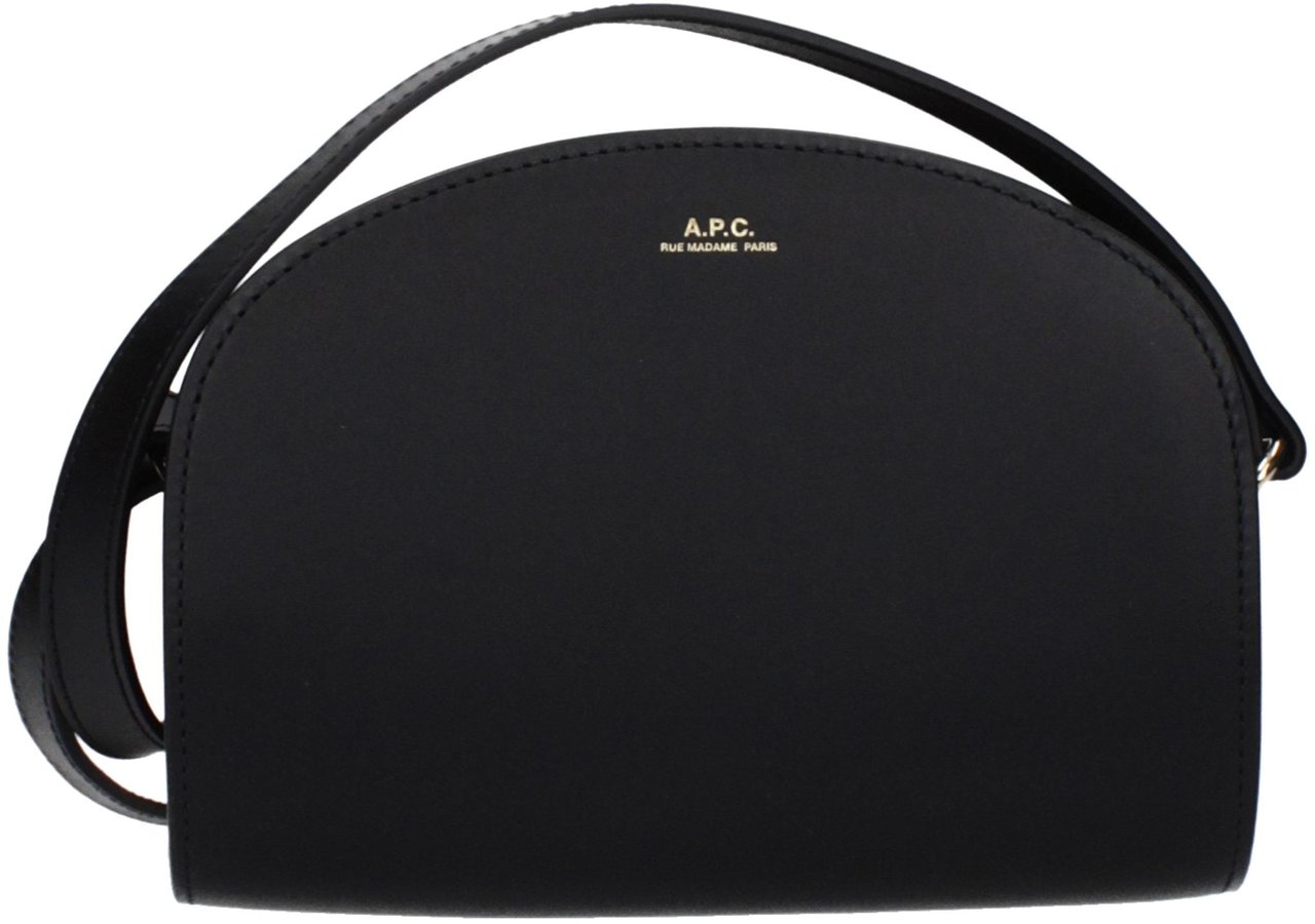 A.P.C. A.P.C. Black Leather Crossbody Bag Zwart