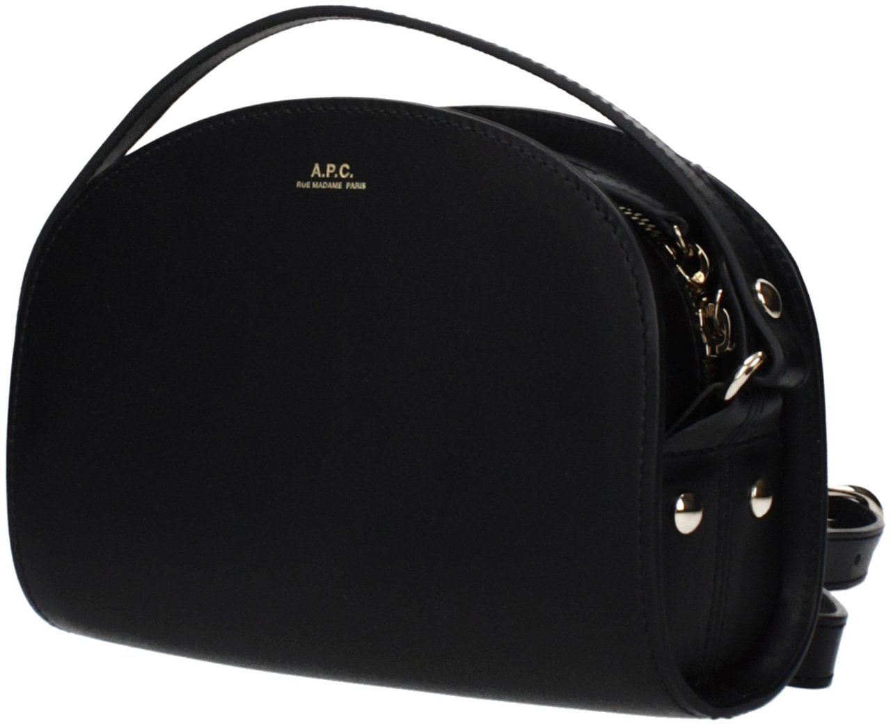 A.P.C. A.P.C. Black Leather Crossbody Bag Zwart