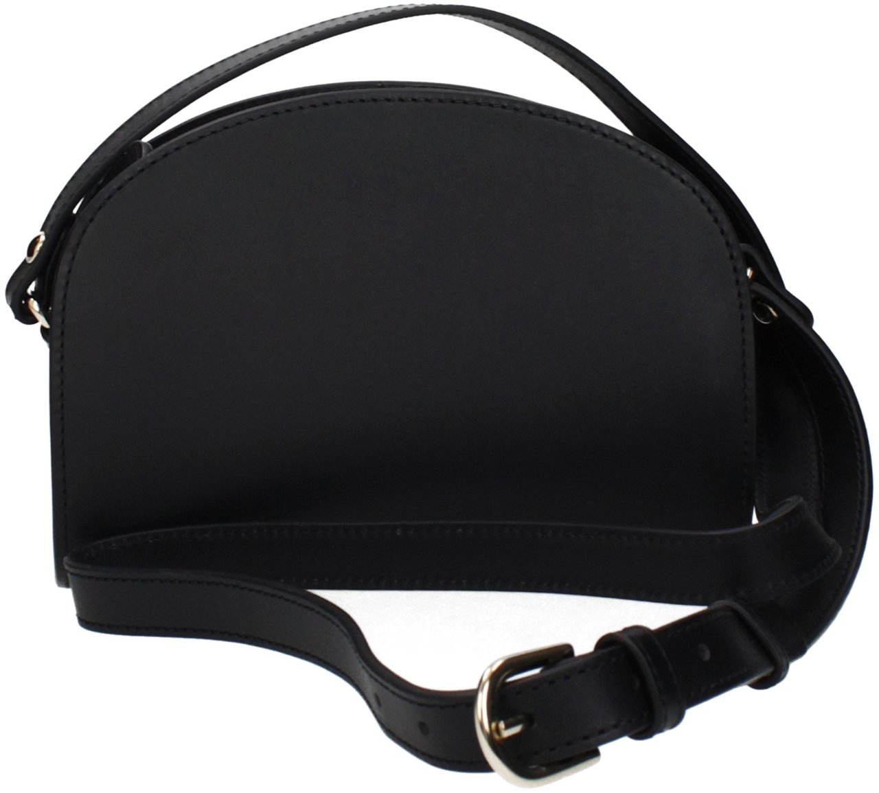 A.P.C. A.P.C. Black Leather Crossbody Bag Zwart