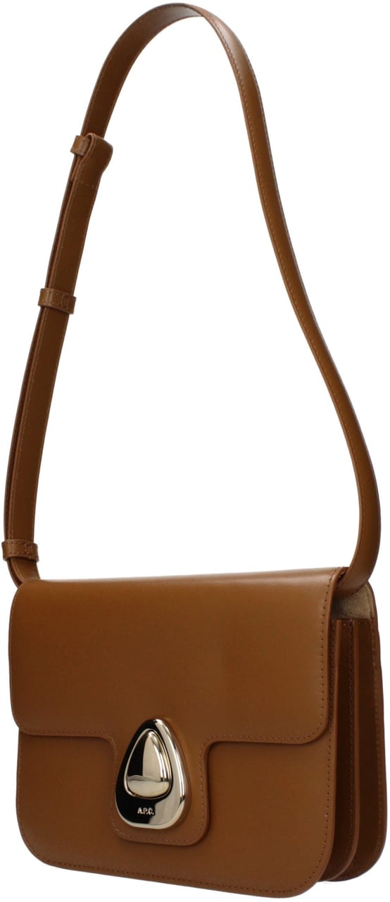 A.P.C. A.P.C. Brown Leather Shoulder Bag Bruin