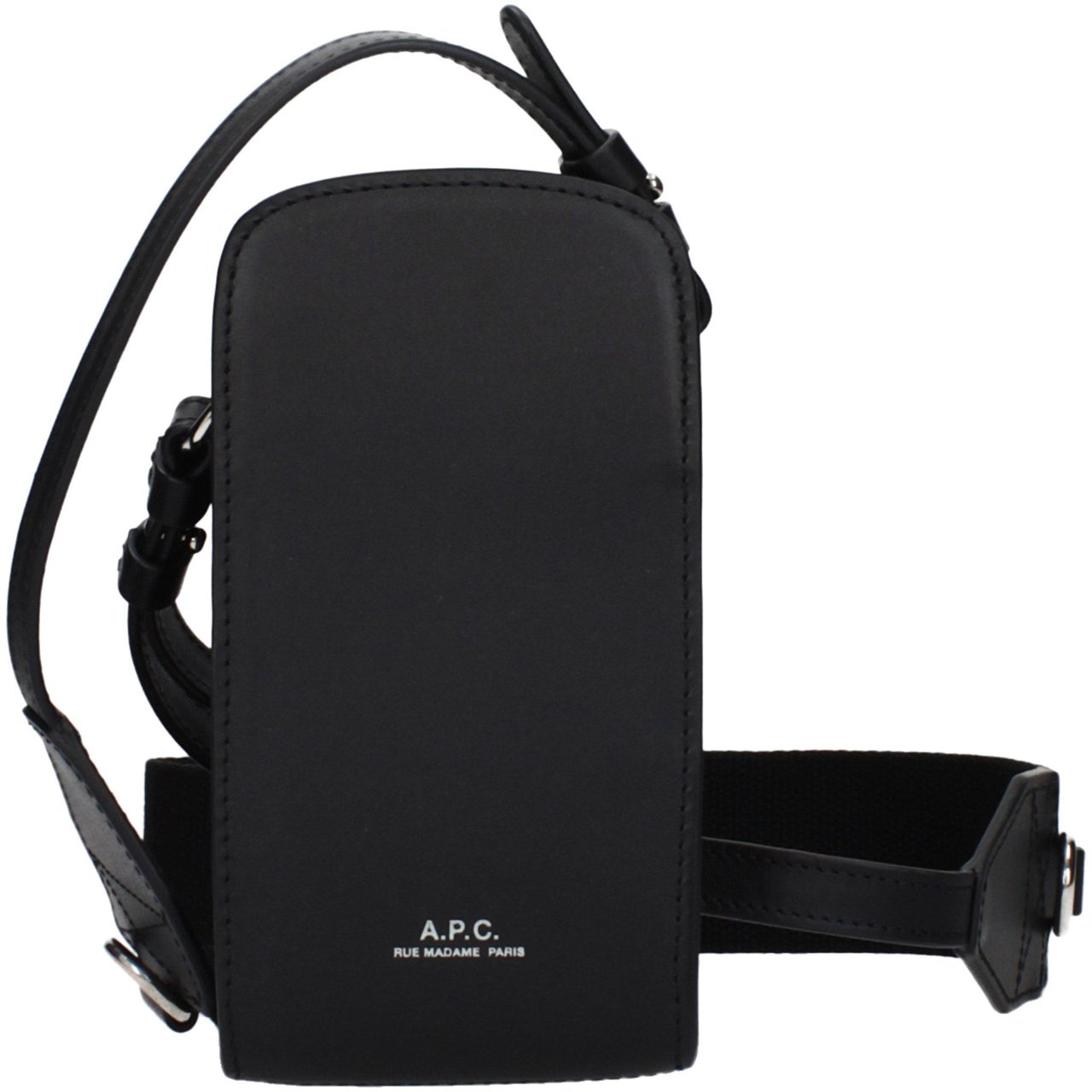 A.P.C. A.P.C. Black Leather Crossbody Bag Zwart