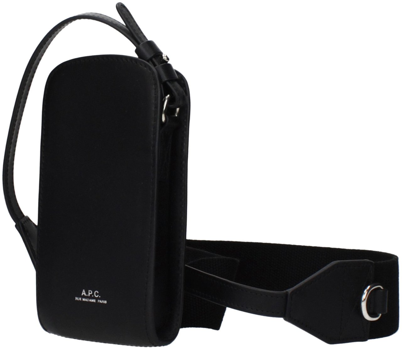 A.P.C. A.P.C. Black Leather Crossbody Bag Zwart