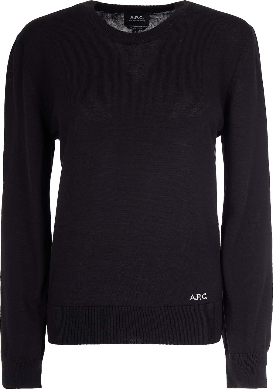 A.P.C. Crewneck Logo Sweater Zwart