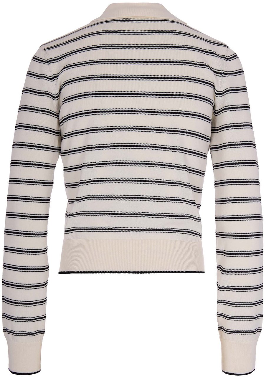 A.P.C. A Righe Ecru/Black Cardigan Grijs