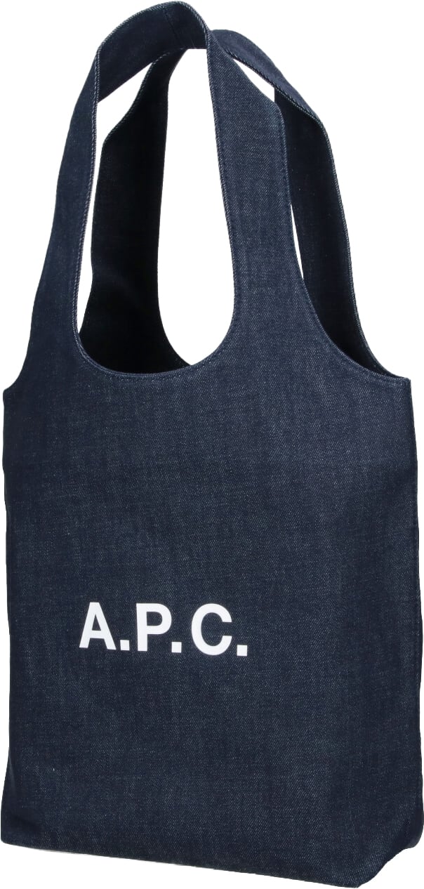 A.P.C. Navy Blue Ninon Fabric Tote Bag Blauw