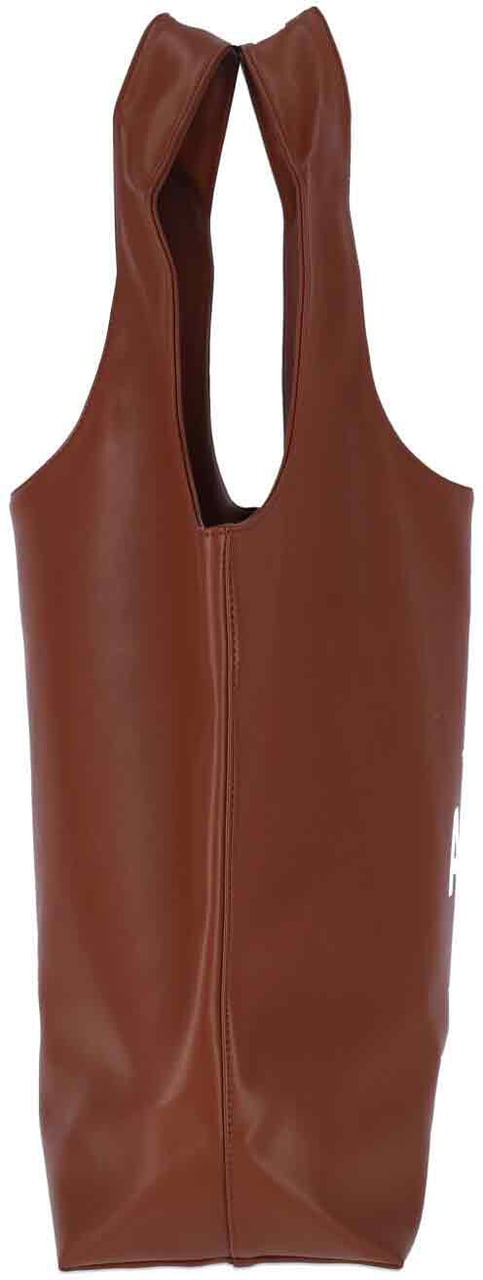 A.P.C. Brown Ninon White Logo Fabric Tote Bruin