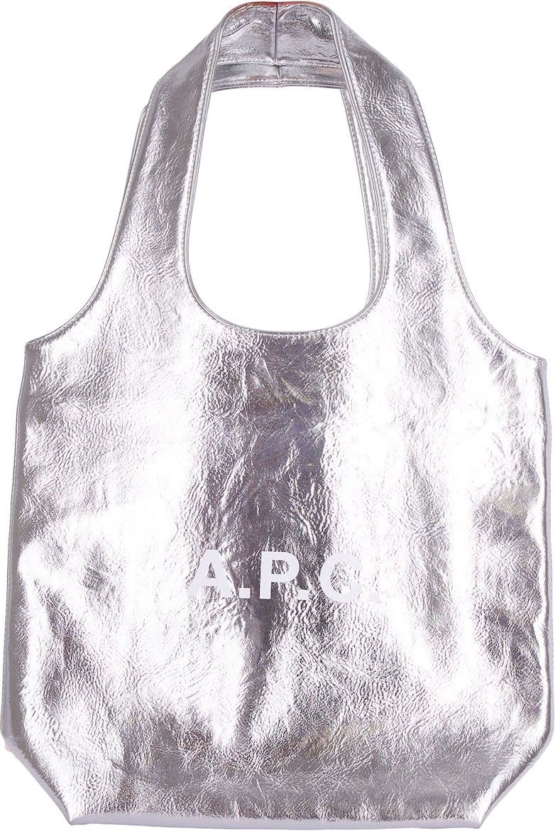 A.P.C. Ninon Small Silver Tote Shoulder Bag Wit