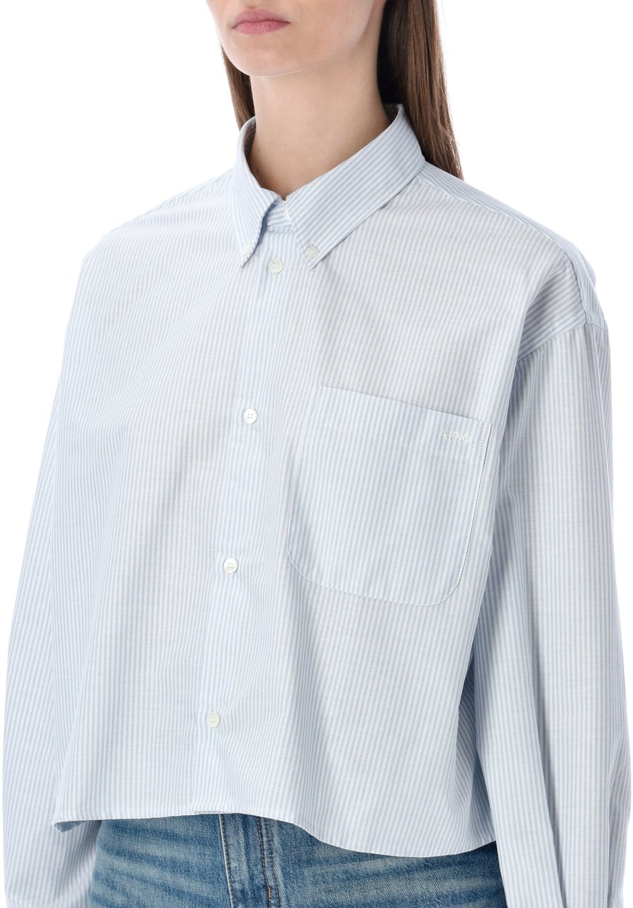 A.P.C. Cardigan Knt Stripes Blu Lichtblauw