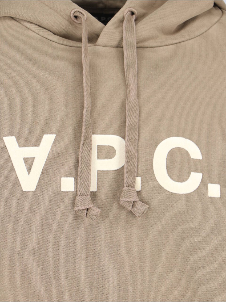 A.P.C. Brown Cotton Crew Neck Sweater with Ribbed Details Bruin