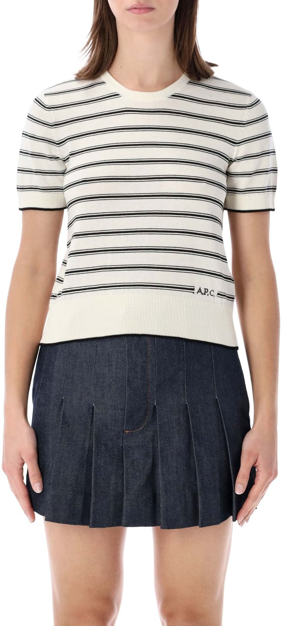A.P.C. Haut Knit Mc Stripes Ecru Black Stripes Wit