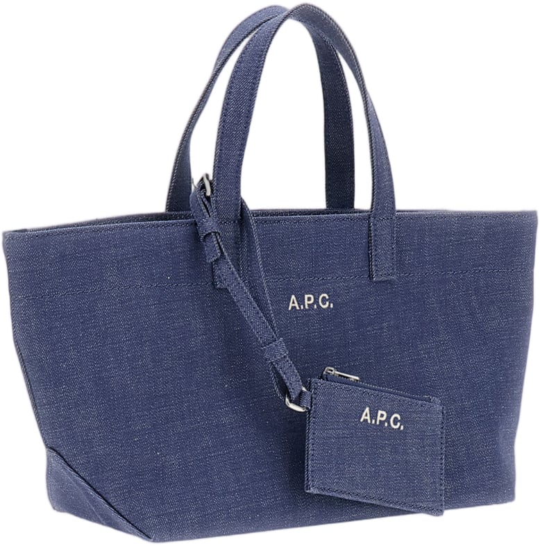 A.P.C. Blue Le Drummer Toile Small Tote Bag Blauw