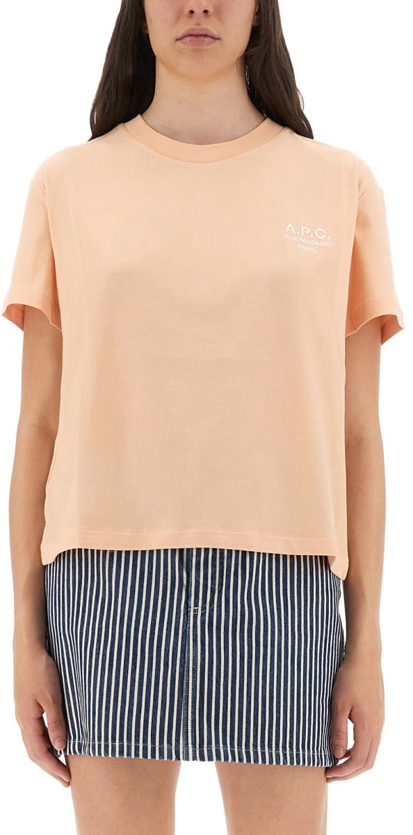 A.P.C. T-SHIRT "RUE MADAME GOTS" Roze