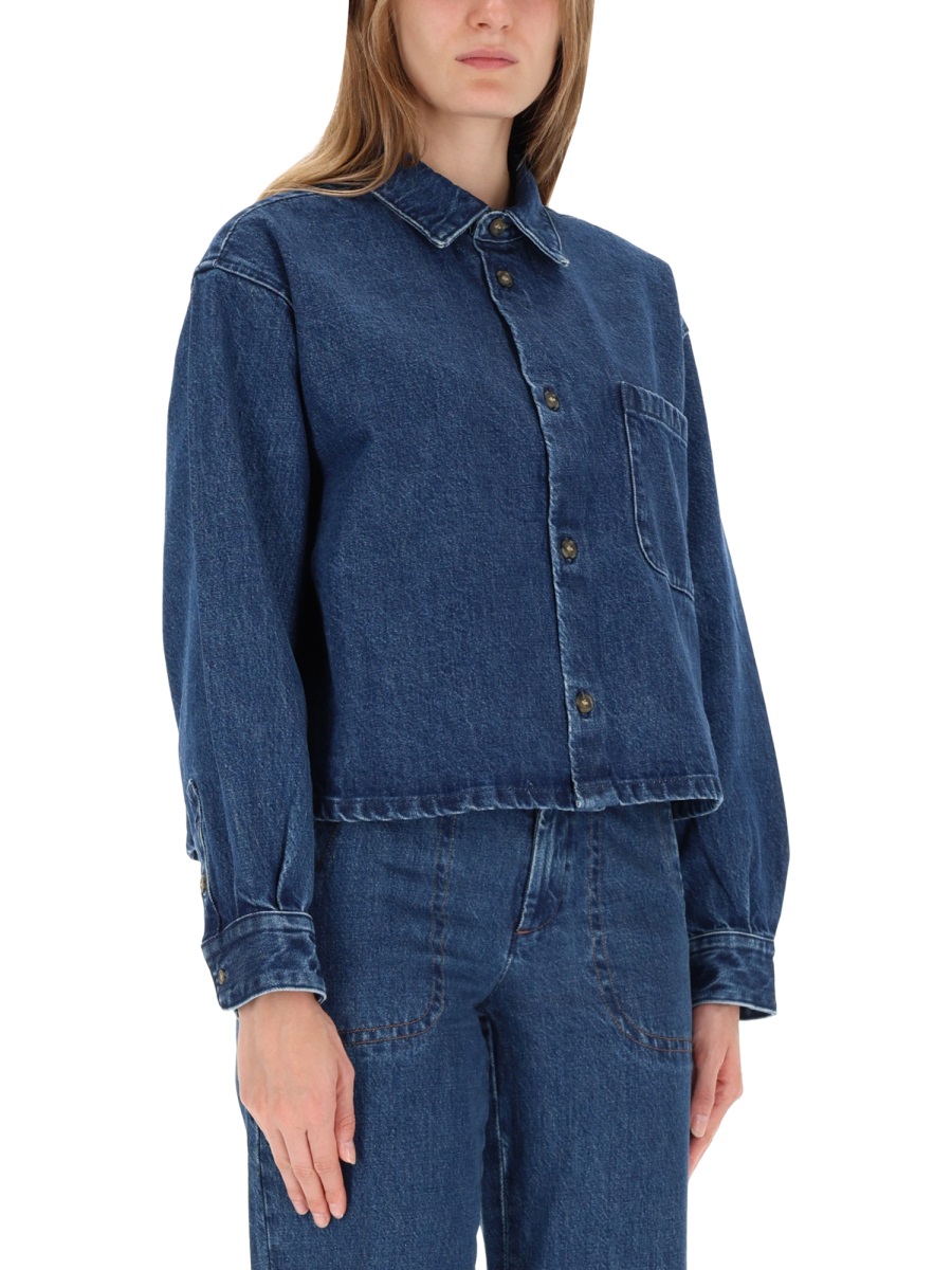 A.P.C. JACKET SHIRT "SAMANTHA" Blauw
