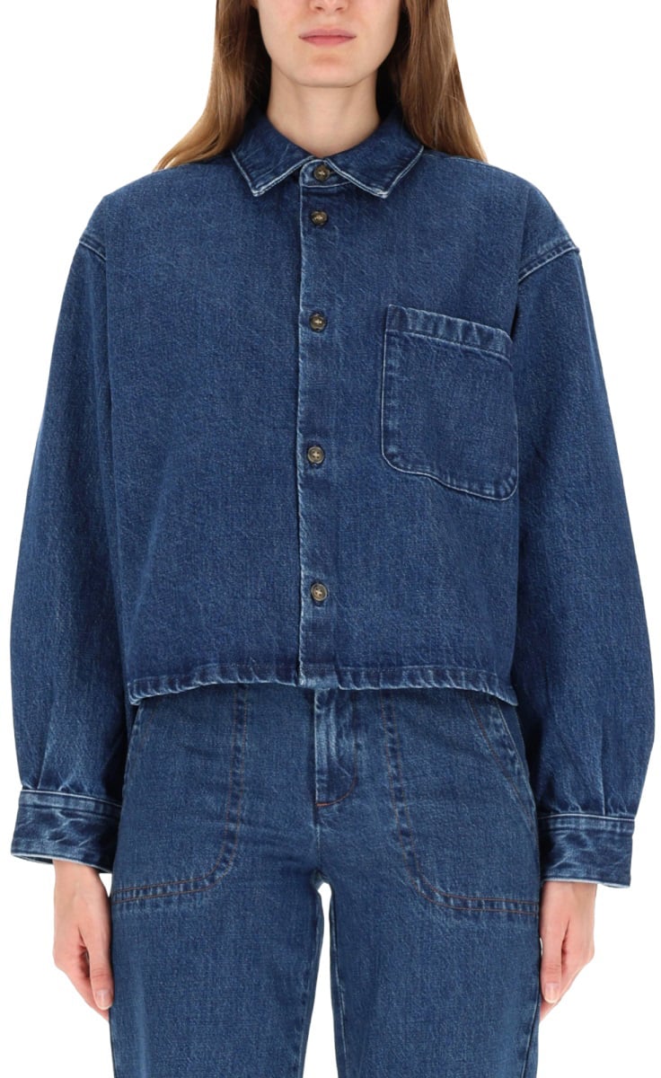 A.P.C. JACKET SHIRT "SAMANTHA" Blauw