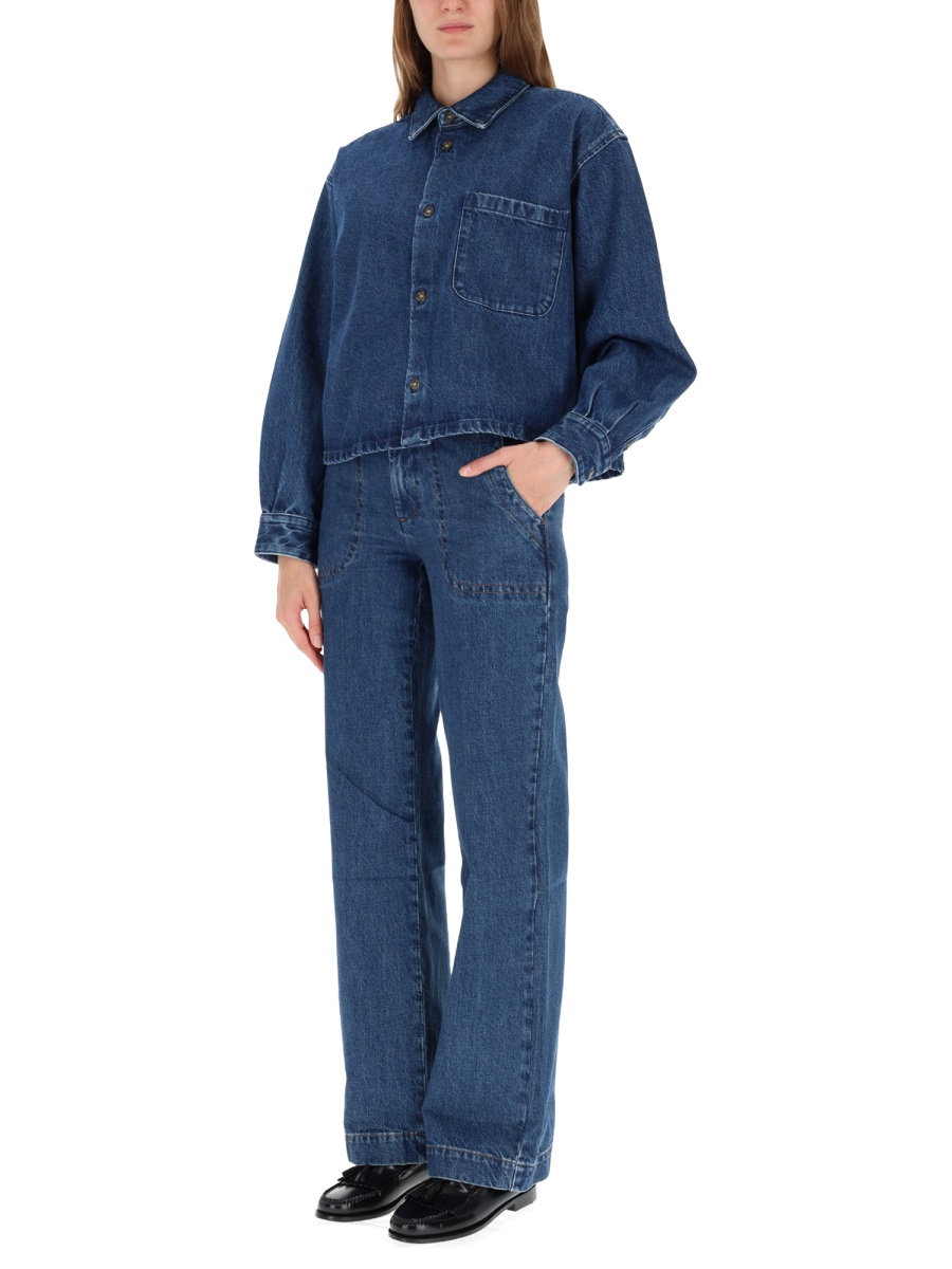 A.P.C. JACKET SHIRT "SAMANTHA" Blauw