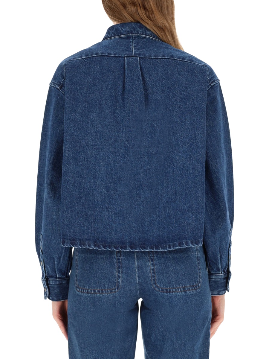A.P.C. JACKET SHIRT "SAMANTHA" Blauw