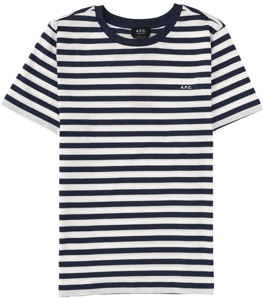 A.P.C. STRIPED T-SHIRT Blauw