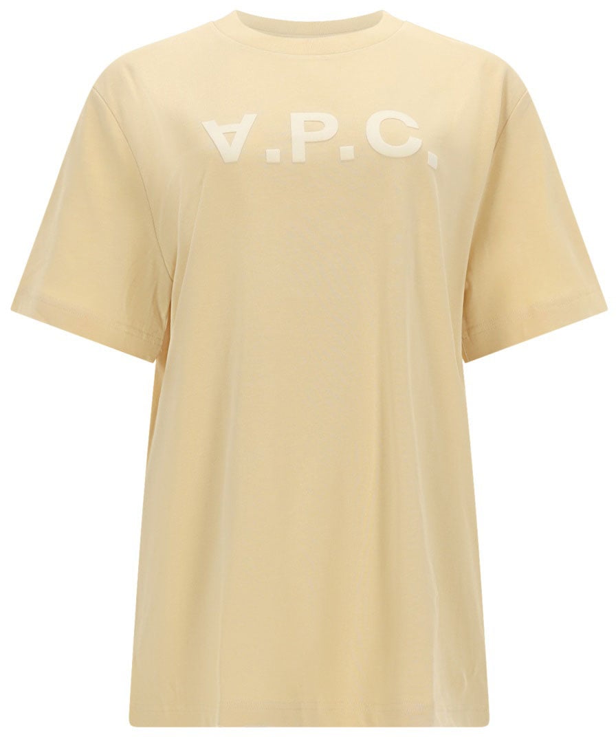 A.P.C. T-SHIRT WITH LOGO Beige