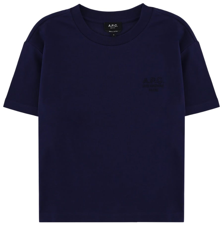 A.P.C. T-SHIRT WITH LOGO Blauw
