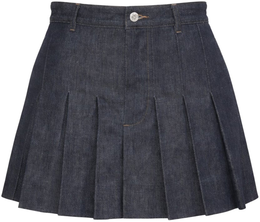A.P.C. MINI PLEATED SKIRT Blauw