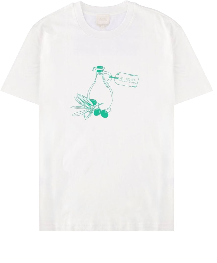 A.P.C. "OLIVE OIL" T-SHIRT Wit