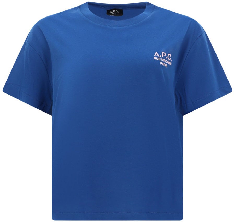 A.P.C. T-SHIRT WITH LOGO Blauw