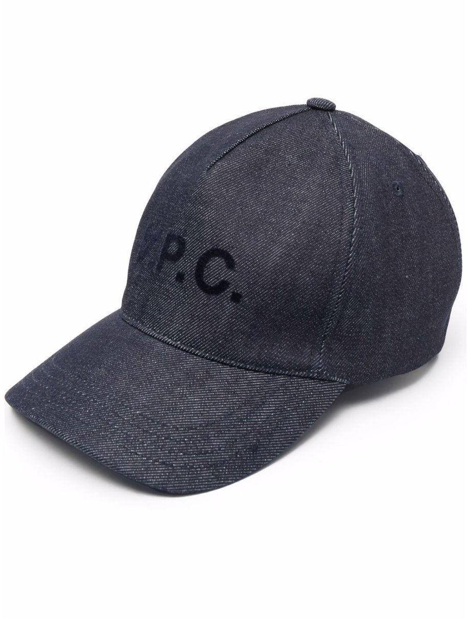A.P.C. Casquette Eden Vpc Logo Denim Baseball Cap Blauw
