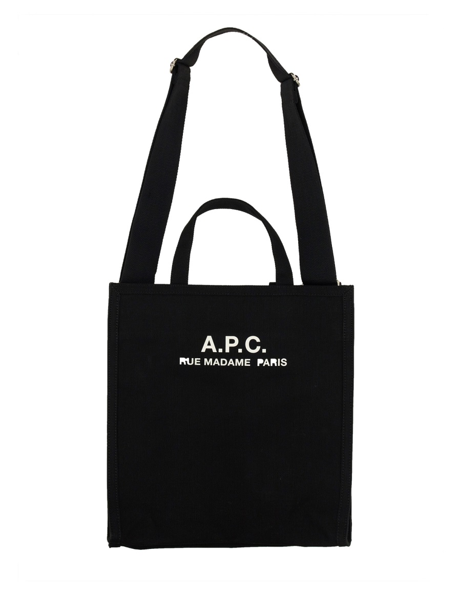 A.P.C. Recuperation Rectangular Cotton Tote Bag Zwart