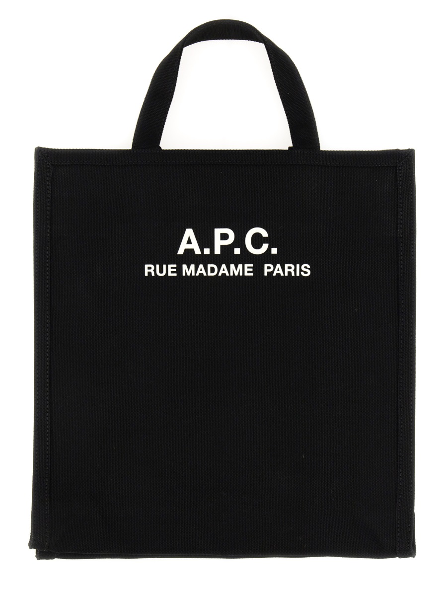 A.P.C. Recuperation Rectangular Cotton Tote Bag Zwart