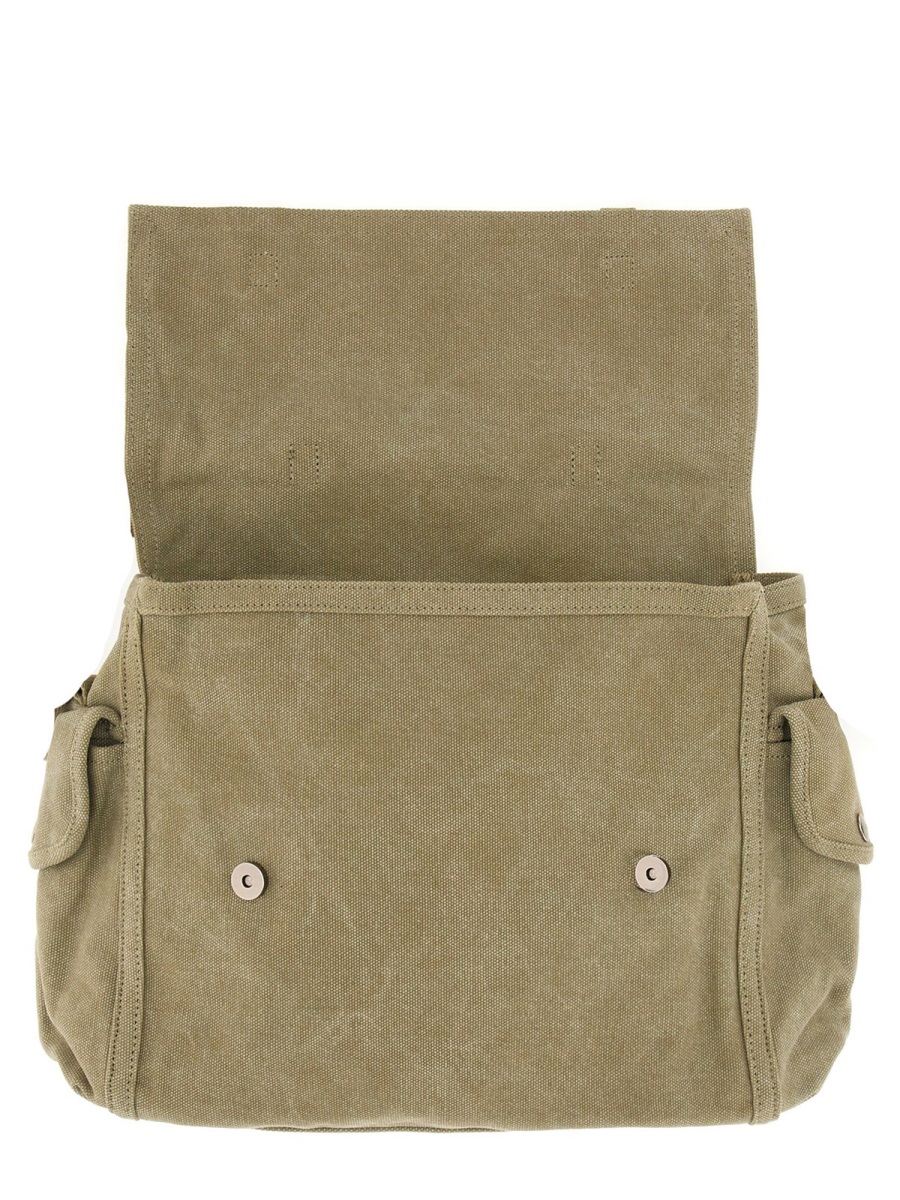 A.P.C. Muted Olive Buckle Straps Flap Shoulder Bag Neutraal