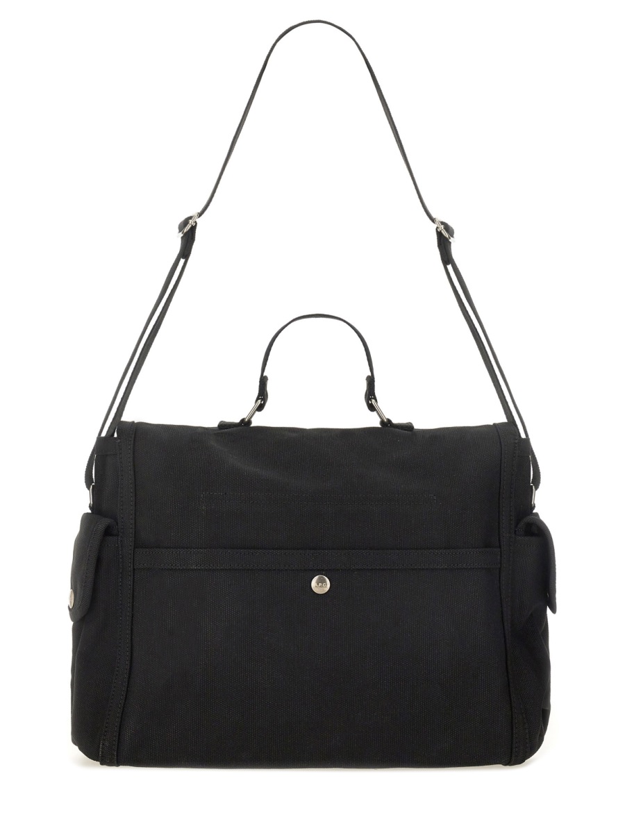 A.P.C. Structured Cotton Logo Shoulder Bag Zwart