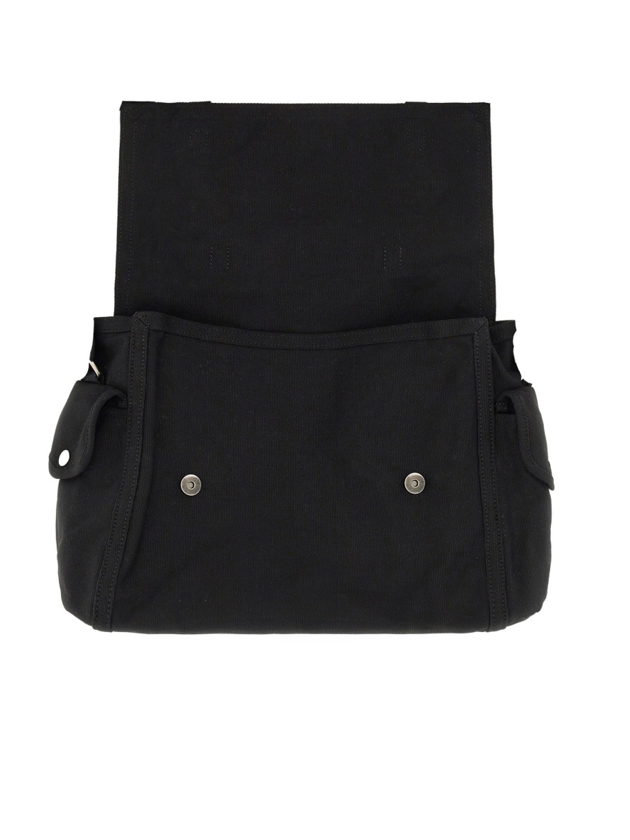 A.P.C. Structured Cotton Logo Shoulder Bag Zwart