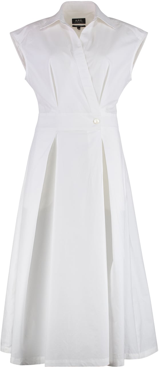 A.P.C. Cotton poplin shirtdress Wit
