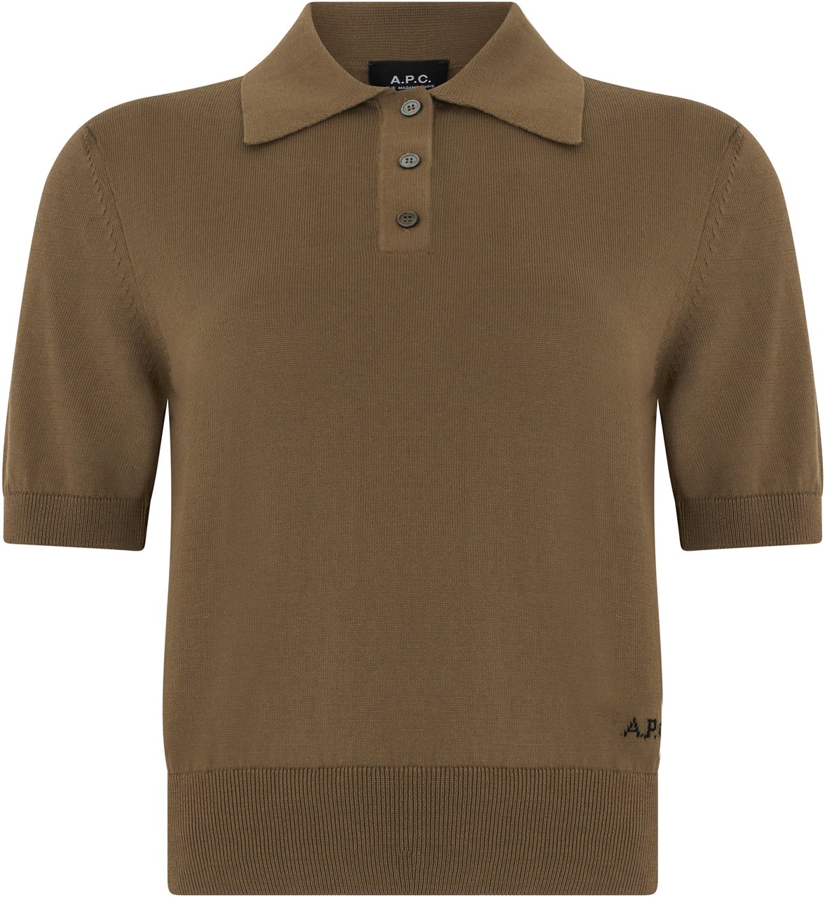 A.P.C. Cotton knit polo Groen