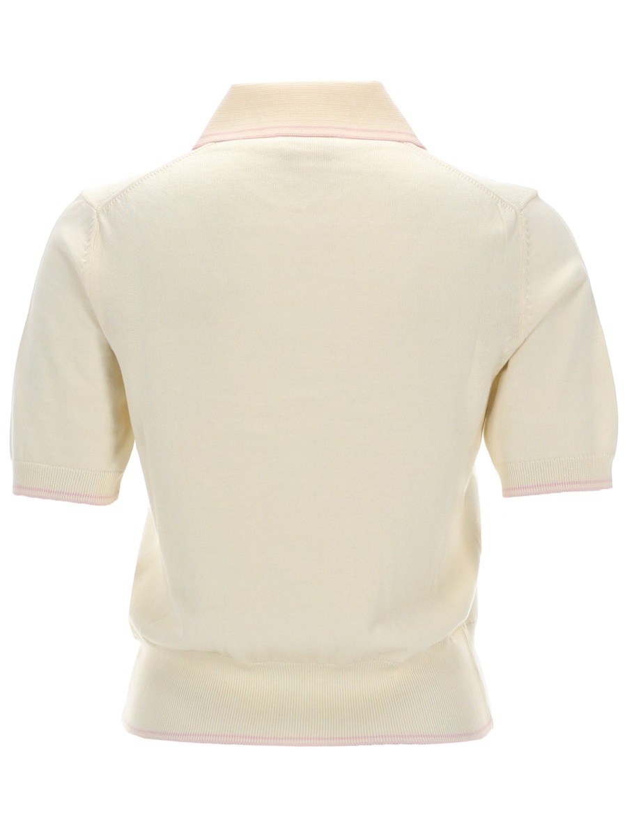 A.P.C. Cotton Ribbed Trim Minimalist Polo Shirt Grijs