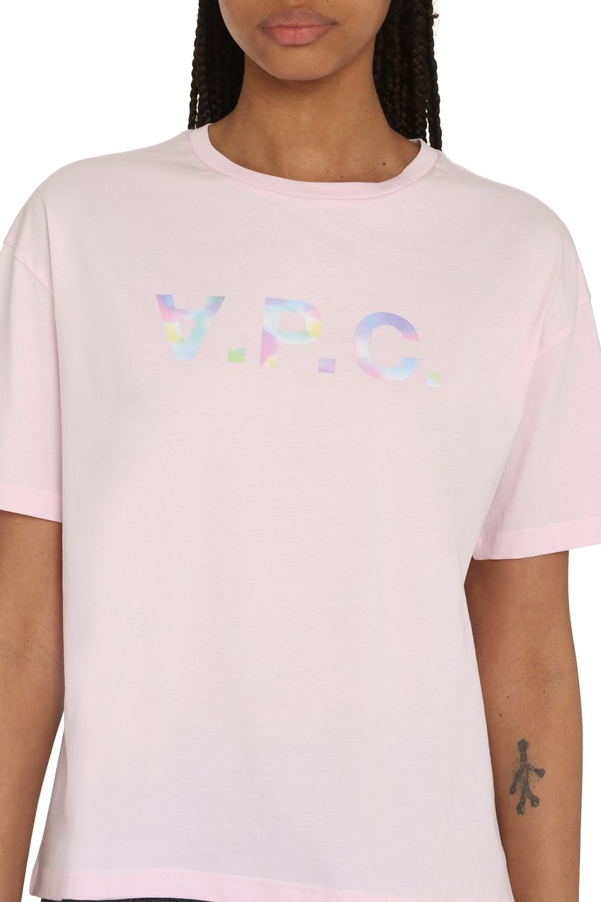 A.P.C. Ana Cotton crew-neck T-shirt Roze