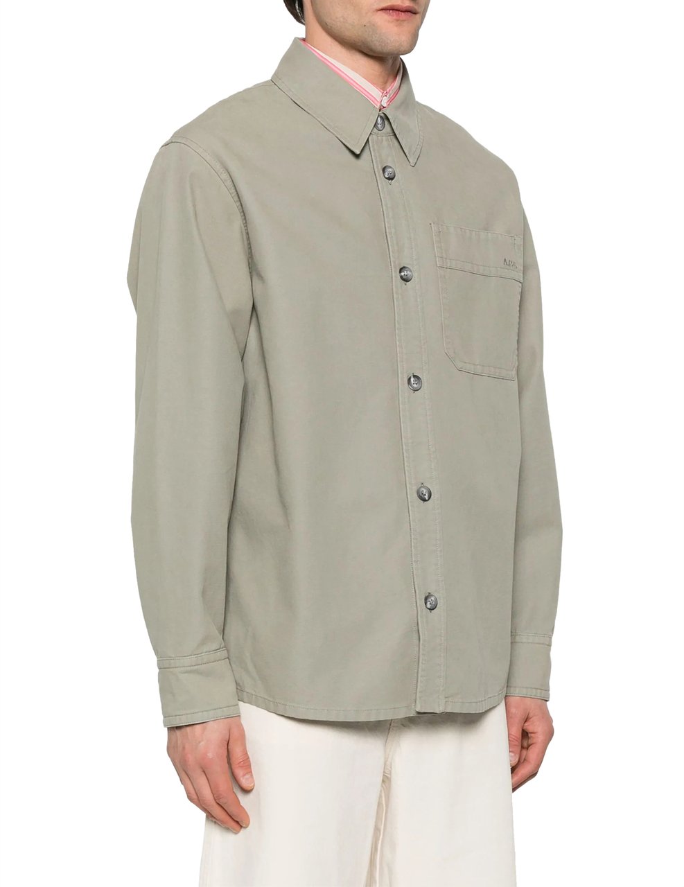 A.P.C. A.P.C. Shirts Gray Green Grijs