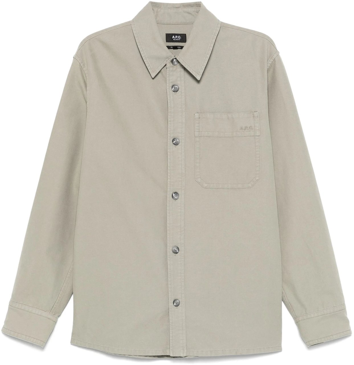 A.P.C. Shirts Gray Green Groen
