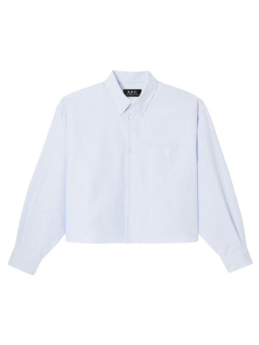 A.P.C. Neutrals Sophia Vertical Stripe Shirt Wit